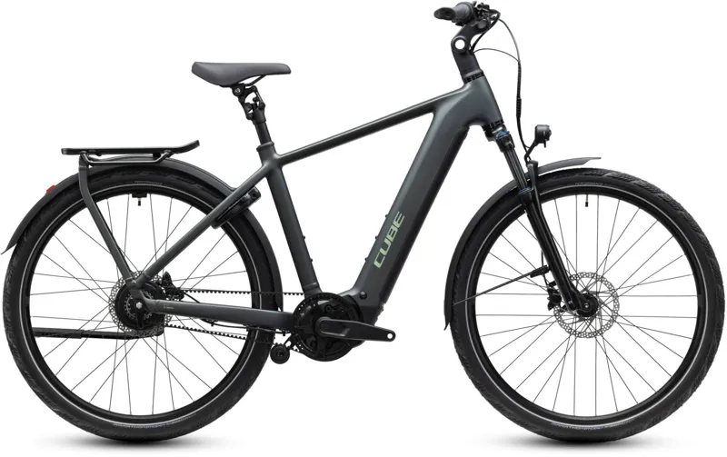 Cube Kathmandu Hybrid Deluxe Pro 800Wh Electric Hybrid Bike in Blackforest and Chrome