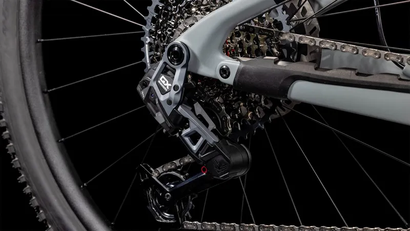 Cube AMS Hybrid ONE44 C:68X TM 400x 400Wh Full Suspension Electric Mountain Bike in Swampgrey and Purple Reflex-1