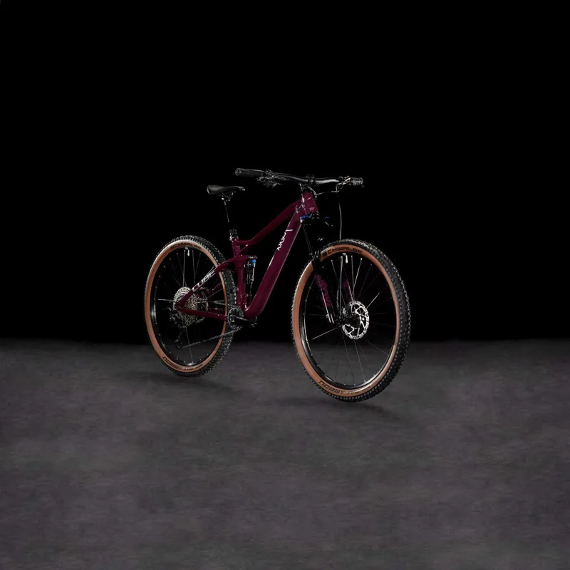 Cube Stereo ONE22 Race Full Suspension Mountain Bike in Wine and Grey-6