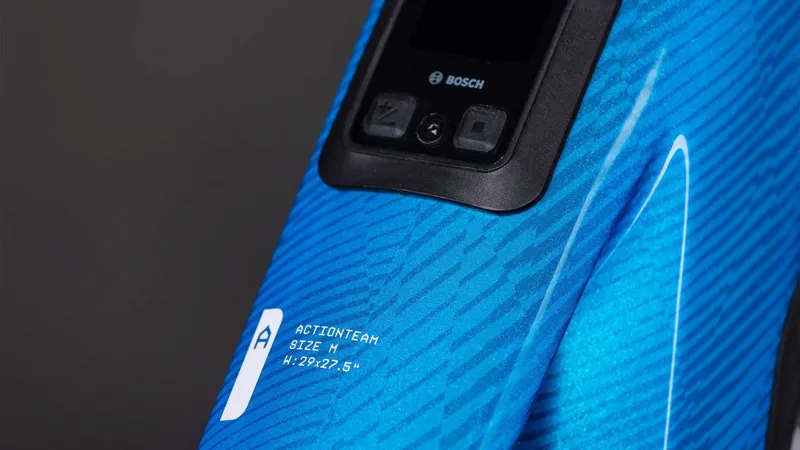 Cube Stereo Hybrid ONE77 HPC AT 800Wh Electric Full Suspension Mountain Bike in Actionteam-4