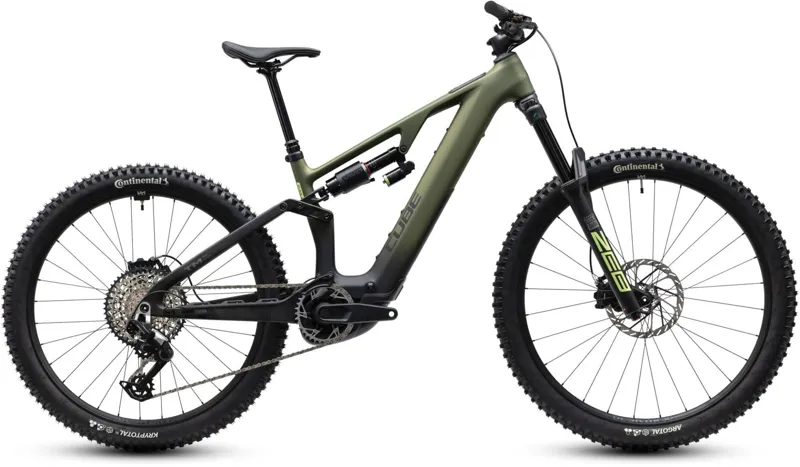 Cube AMS Hybrid 177 C:62 TM 600Wh Electric Full Suspension Mountain Bike in Reedgreen and Gills