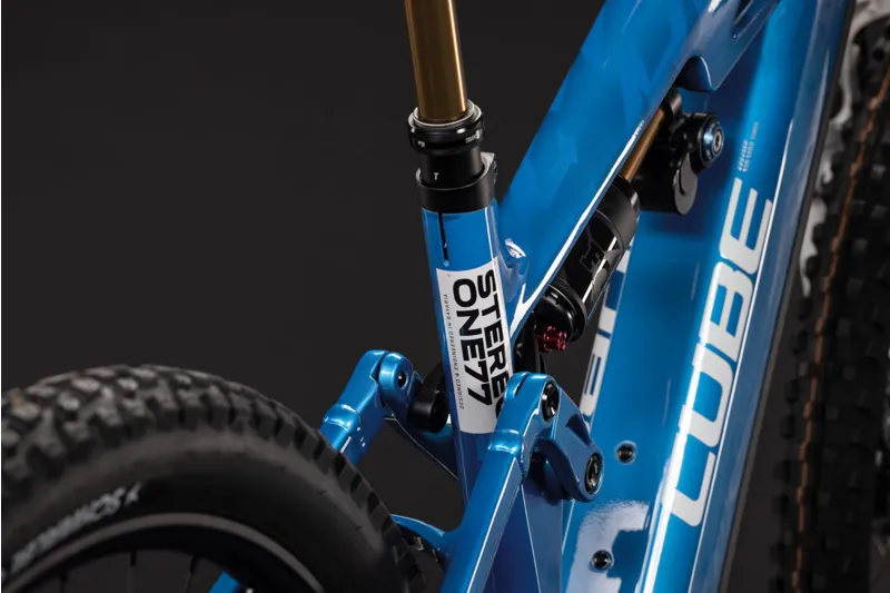 Cube Stereo Hybrid ONE77 HPC AT 800Wh Electric Full Suspension Mountain Bike in Actionteam-3