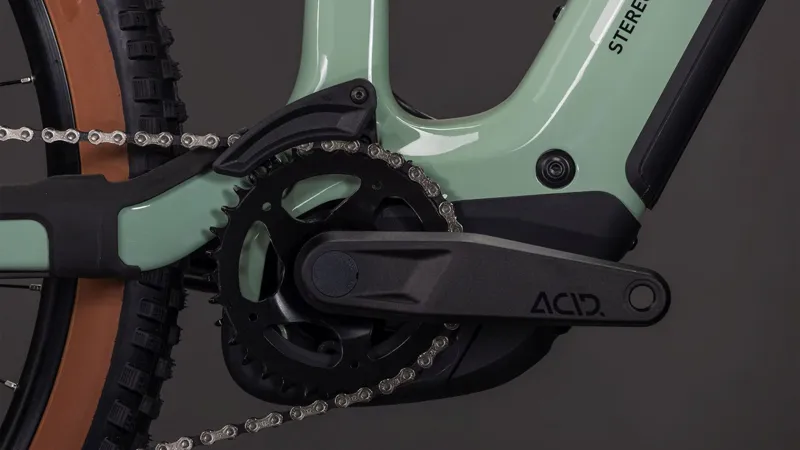 Cube Stereo Hybrid ONE44 HPC Race 800WH Electric Full Suspension Mountain Bike in Driedherbs and Black-1