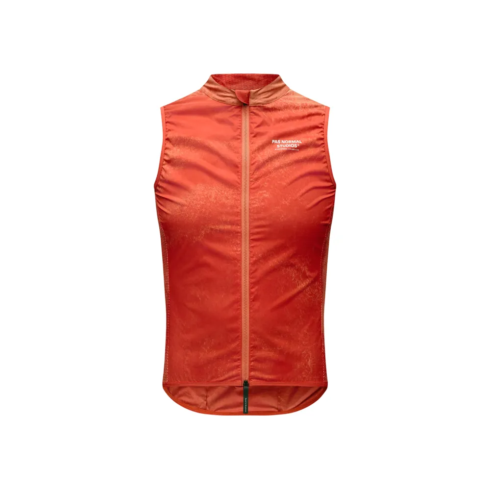 Team Cycles Pas Normal Studios Mechanism Stow Away Gilet in AOP Hibiscus Orange | Interest FREE Finance & Online Refund Policy.