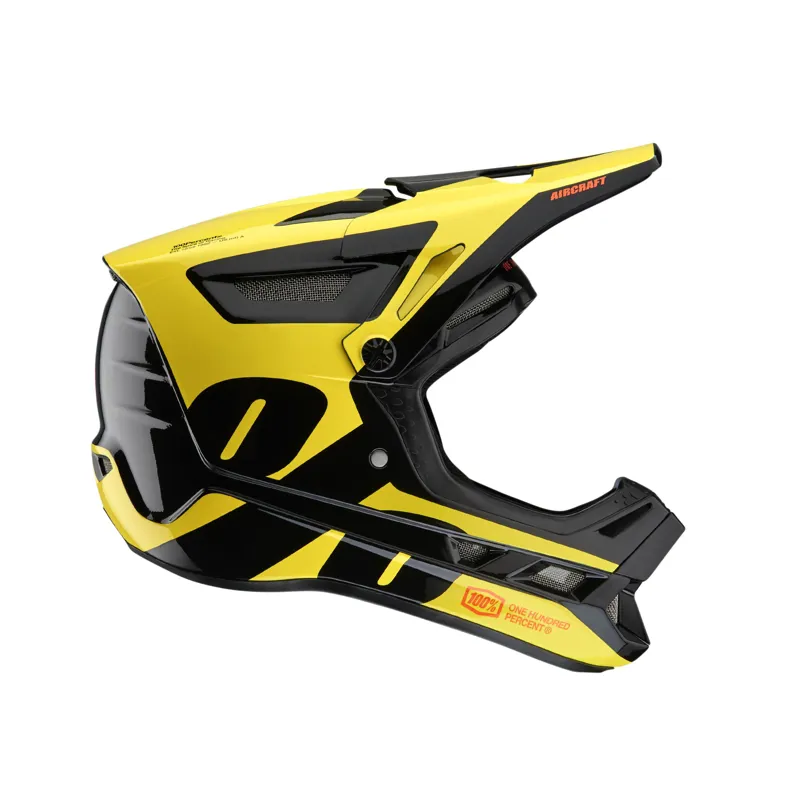 100% Aircraft Composite Full Face Helmet in LTD Neon Yellow