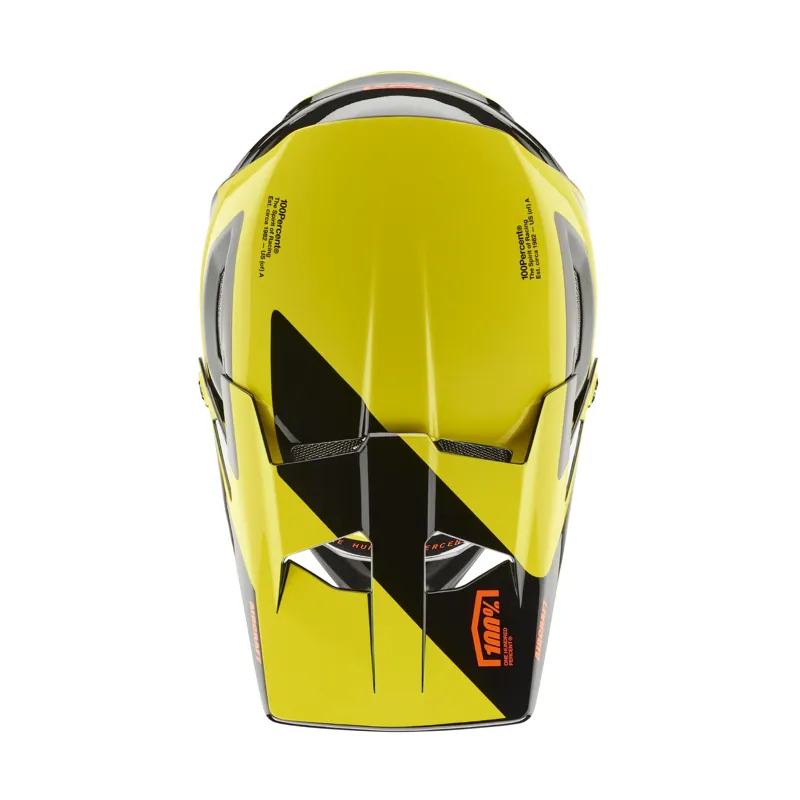 100% Aircraft Composite Full Face Helmet in LTD Neon Yellow-4
