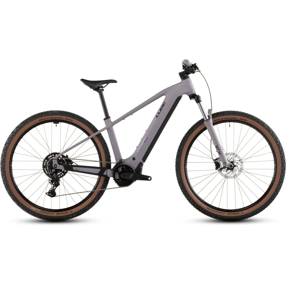 Team Cycles Cube Reaction Hybrid Performance 600Wh Electric Mountain Bike in Plumgrey | Interest FREE Finance & Online Refund Policy.