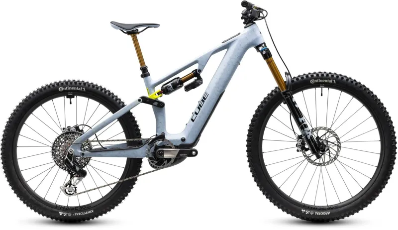 Cube AMS Hybrid 177 C:62 Super TM 600Wh Electric Full Suspension Mountain Bike in Artichoke and Lime