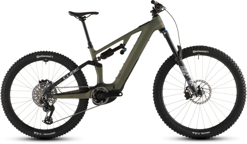 Cube AMS Hybrid ONE77 C:62 TM 600Wh Electric Full Suspension Mountain Bike in Reedgreen and Matrix