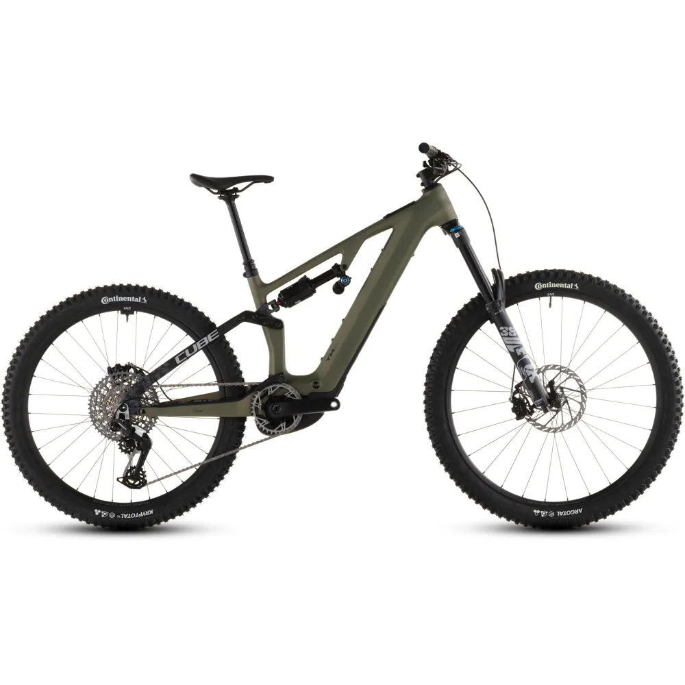 Team Cycles Cube AMS Hybrid ONE77 C:62 TM 600Wh Electric Full Suspension Mountain Bike in Reedgreen and Matrix | Interest FREE Finance & Online Refund Policy.
