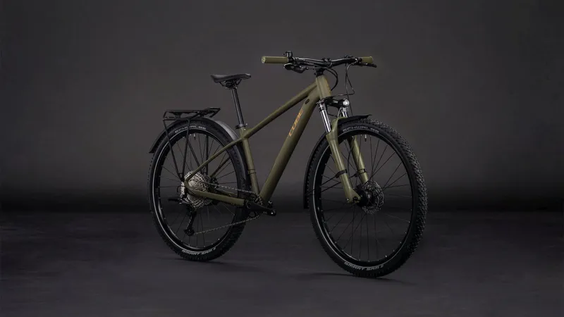 Cube Aim SLX FE Mountain Bike in Dustyolive and Gold-6