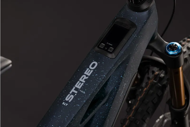 Cube Stereo Hybrid ONE77 HPC SLT 800Wh Electric Full Suspension Mountain Bike in Bluegalaxy and Grey-4