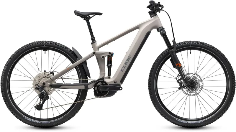Cube Stereo Hybrid ONE44 SLX 800Wh Electric Full Suspension Mountain Bike in Oatgrey and Grey
