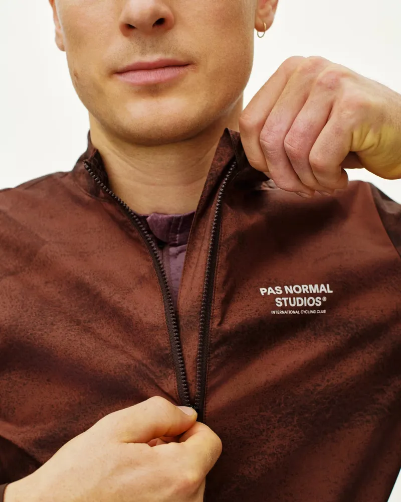 Pas Normal Studios Mechanism Stow Away Jacket in AOP Light Brown-6