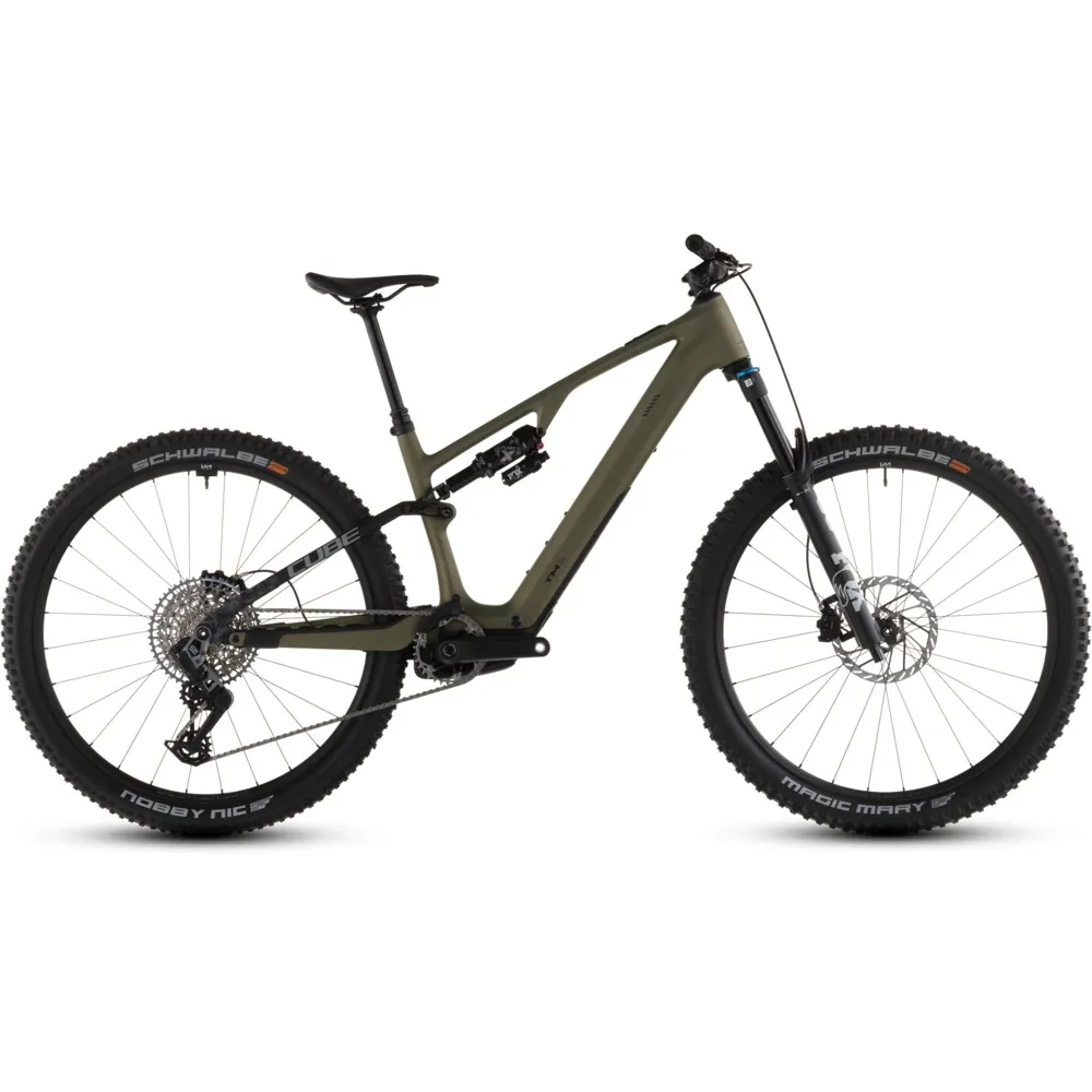 Team Cycles Cube AMS Hybrid ONE44 C:68X TM 400Wh Electric Full Suspension Mountain Bike in Reedgreen and Matrix | Interest FREE Finance & Online Refund Policy.
