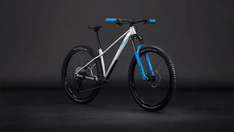 Cube Reaction TM One Mountain Bike in Rawmetal and Blue-7