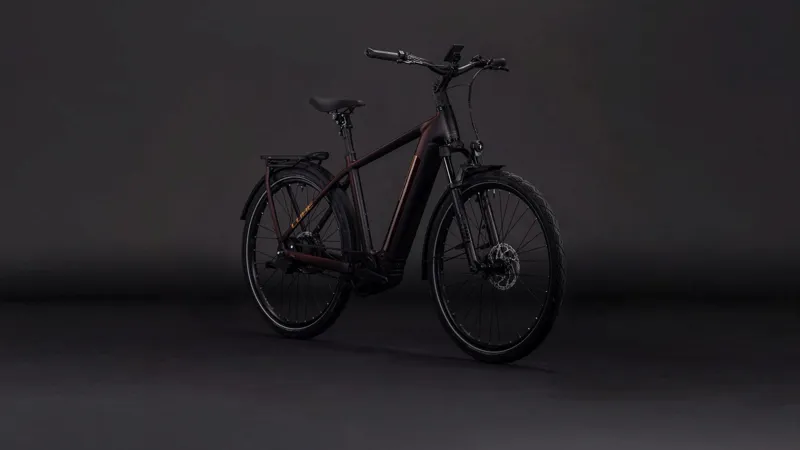 Cube Kathmandu Hybrid Comfort SLX 800Wh Electric Hybrid Bike in Solareclipse and Gold-6