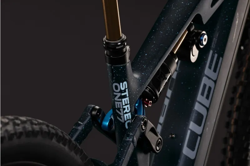 Cube Stereo Hybrid ONE77 HPC SLT 800Wh Electric Full Suspension Mountain Bike in Bluegalaxy and Grey-3