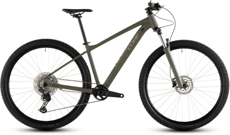 Cube Aim SLX Mountain Bike in Dustyolive and Gold