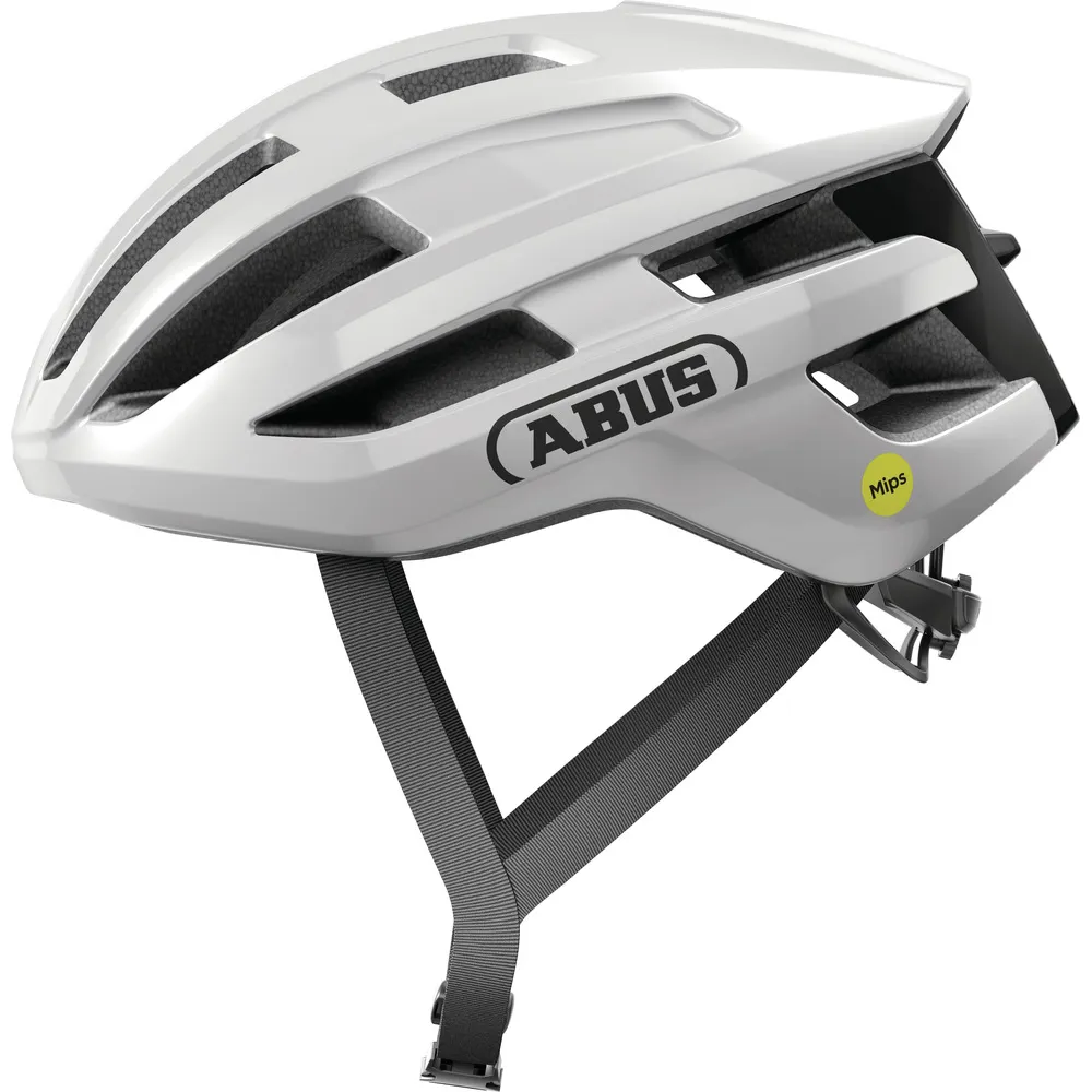 Team Cycles Abus Powerdrome MIPS Cycling Helmet in Shiny White | Interest FREE Finance & Online Refund Policy.