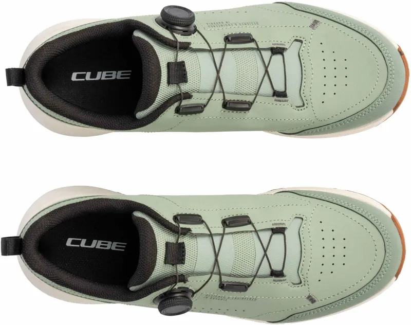 Cube OX Pro Mountain Bike Shoes in Green and Sand-5