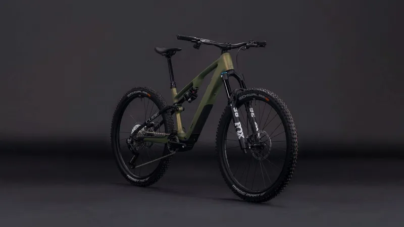 Cube AMS Hybrid ONE44 C:68X TM 400Wh Electric Full Suspension Mountain Bike in Reedgreen and Matrix-7