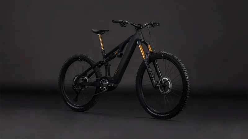 Cube AMS Hybrid ONE77 C:62 AT 600Wh Electric Full Suspension Mountain Bike in Carbon and Gold-7