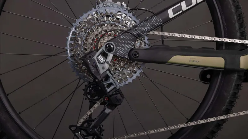 Cube Stereo Hybrid ONE77 HPC TM 800Wh Electric Full Suspension Mountain Bike in Reedgreen and Matrix-2