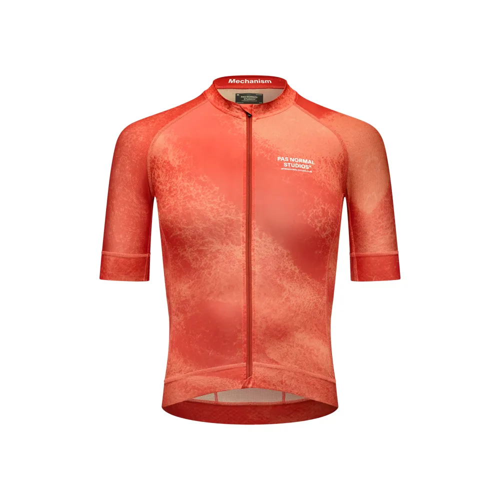 Team Cycles Pas Normal Studios Mechanism Jersey in AOP Hibiscus Orange | Interest FREE Finance & Online Refund Policy.
