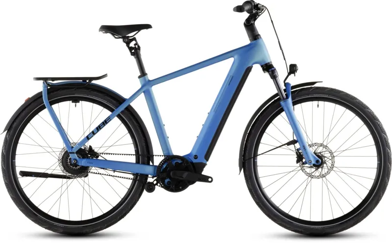 Cube Kathmandu Hybrid Comfort Pro 800Wh Electric Hybrid Bike in Azure and Black