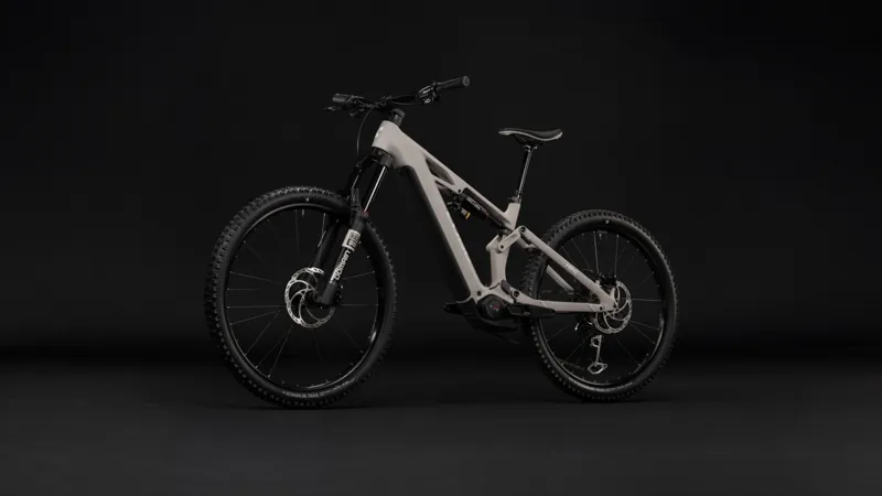 Cube Stereo Hybrid ONE77 HPC Race 800Wh Electric Full Suspension Mountain Bike in Oatgrey and Yellow-9