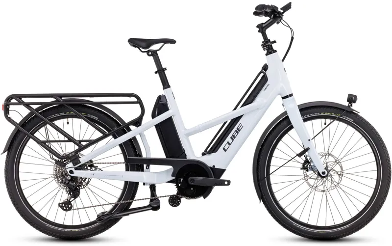 Cube Longtail Sport Hybrid 725Wh Electric Hybrid Bike in Flashwhite Reflex and Black