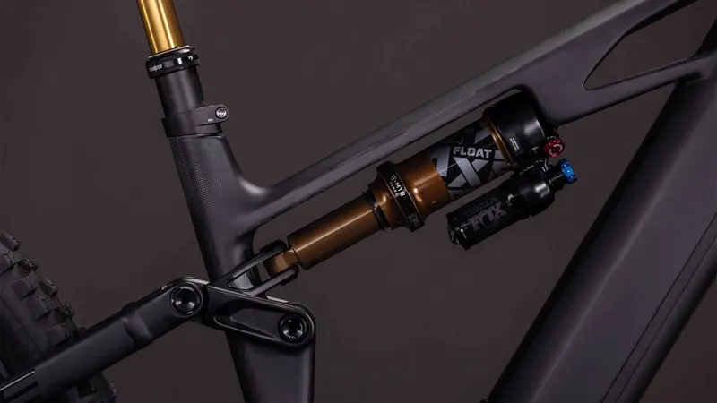 Cube Stereo Hybrid ONE44 HPC AT 800Wh Electric Full Suspension Mountain Bike in Carbon and Gold-2