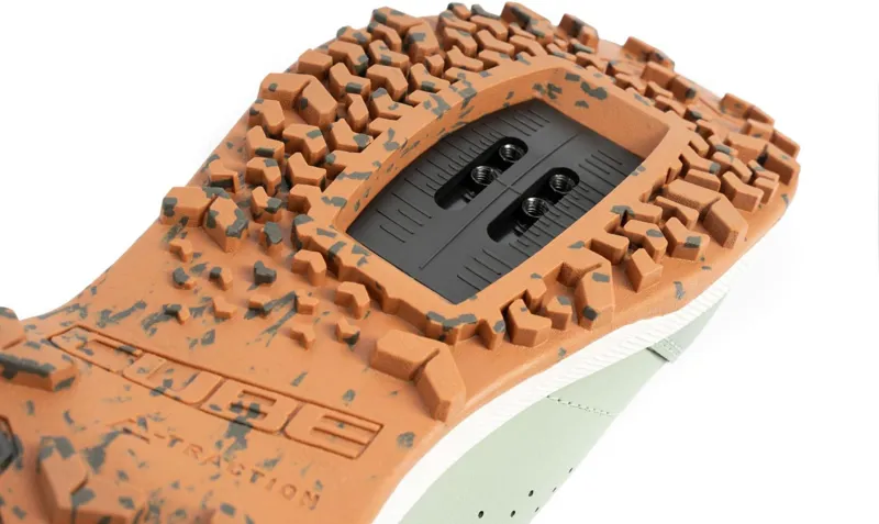 Cube OX Pro Mountain Bike Shoes in Green and Sand-3