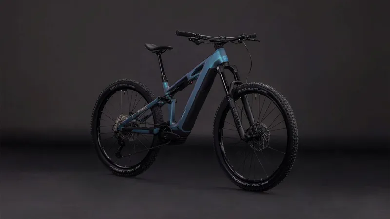 Cube Stereo Hybrid ONE44 HPC Race 800Wh Electric Full Suspension Moutnain Bike in Smaragdgrey and Prism-6