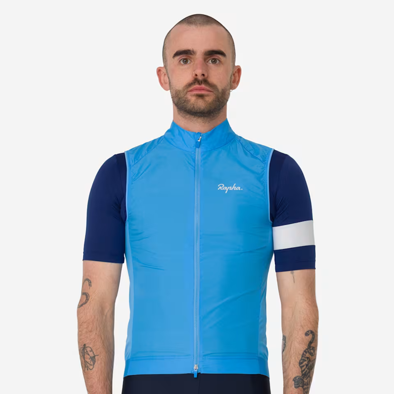 Rapha Men's Core Gilet in Cornflower and White-2