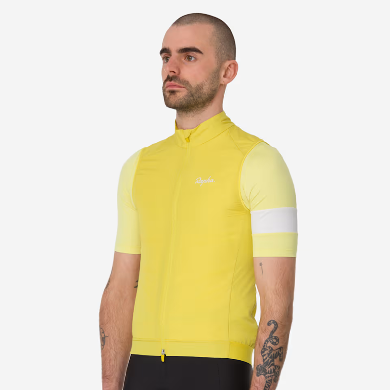 Rapha Men's Core Gilet in Pear and White-3