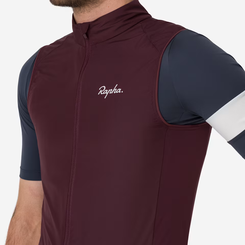 Rapha Men's Core Gilet in Mahogany and White-4