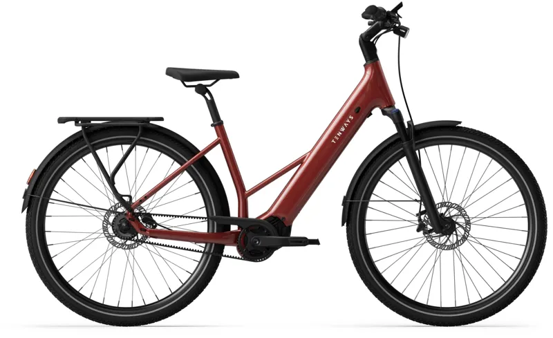 Tenways AGO AIR Belt 560Wh Electric Hybrid Bike in Velvet Red - 46cm