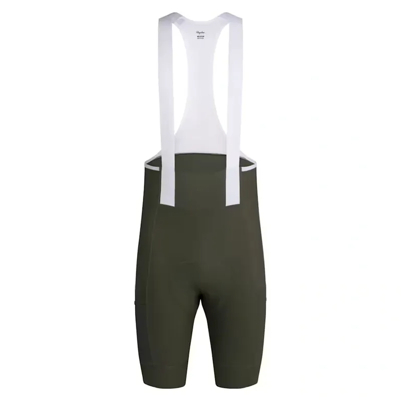Rapha Men's Brevet Element Cargo Bib Shorts in Dark Green and White