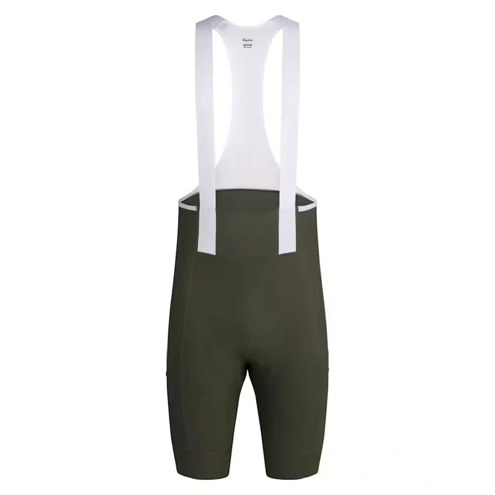 Team Cycles Rapha Men's Brevet Element Cargo Bib Shorts in Dark Green and White | Interest FREE Finance & Online Refund Policy.