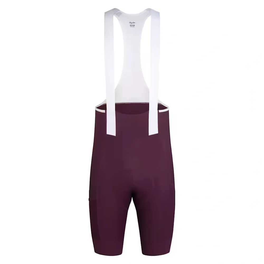 Team Cycles Rapha Men's Brevet Element Cargo Bib Shorts in Plum and White | Interest FREE Finance & Online Refund Policy.