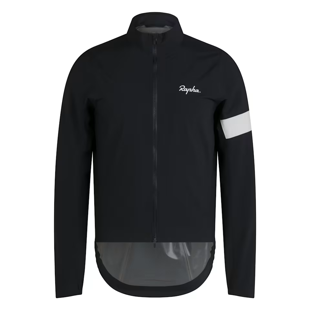 Team Cycles Rapha Men's Core Rain Jacket in Black and White | Interest FREE Finance & Online Refund Policy.
