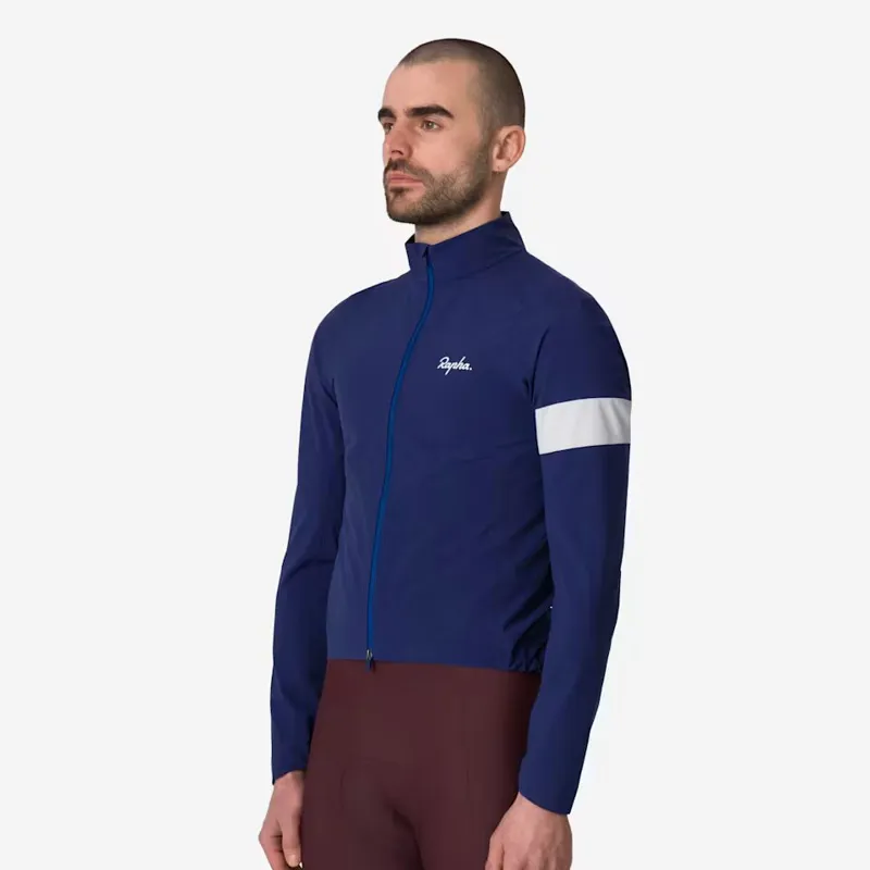 Rapha Mens Core Rain Jacket in Navy and White-3