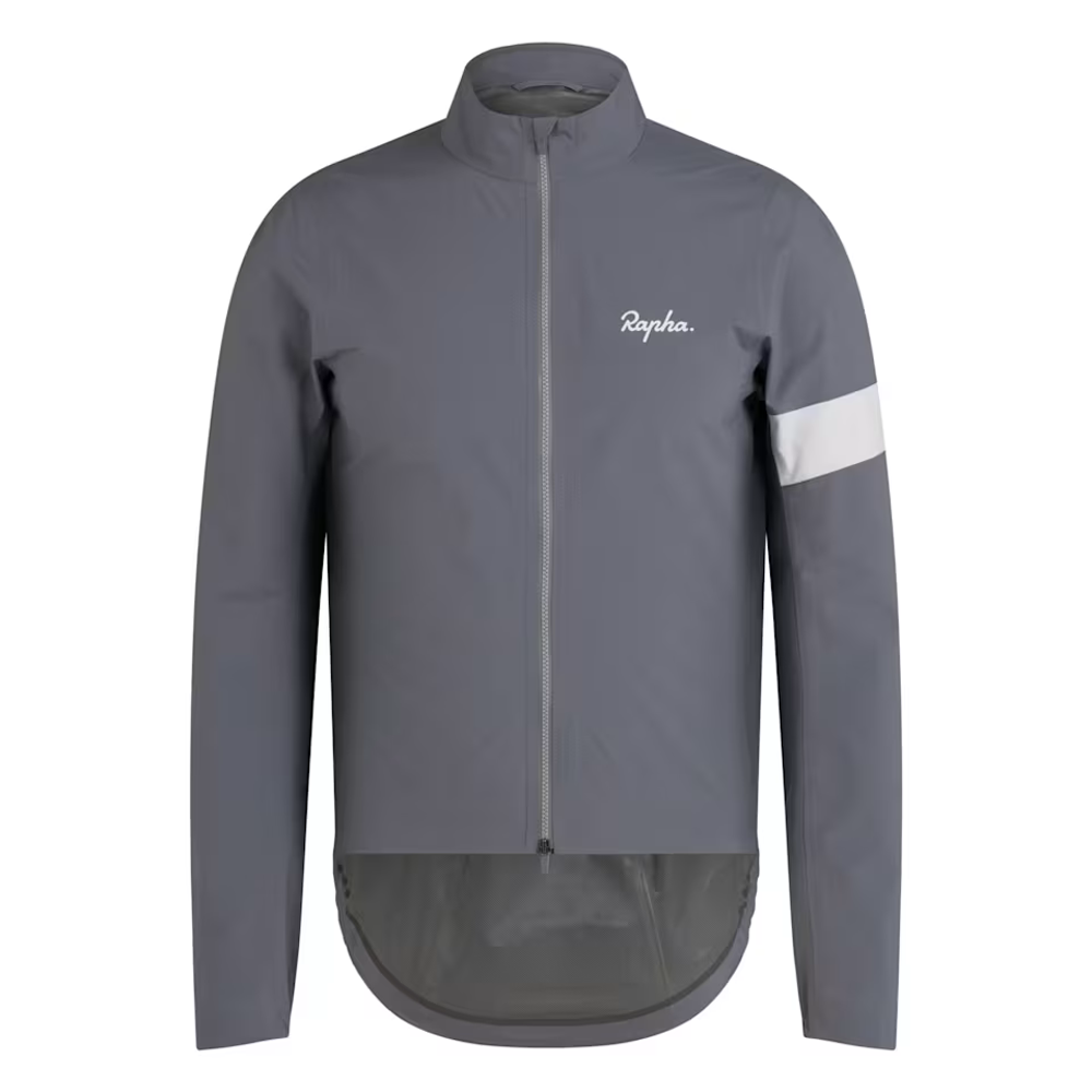 Team Cycles Rapha Men's Core Rain Jacket Grey and White | Interest FREE Finance & Online Refund Policy.