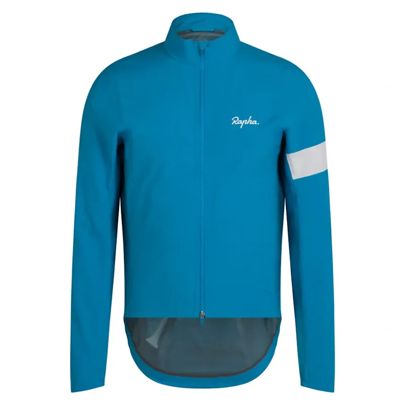 Rapha Men's Core Rain Jacket III in Teal Blue and White