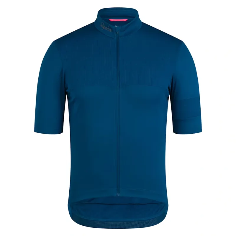 Rapha Men's Brevet Element Jersey in Jewelled Blue and Dark Navy