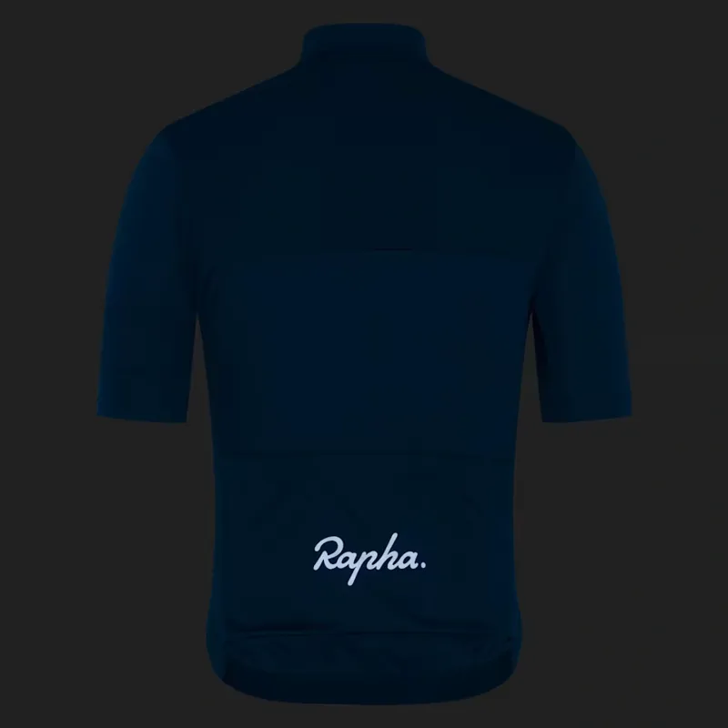 Rapha Men's Brevet Element Jersey in Jewelled Blue and Dark Navy-3