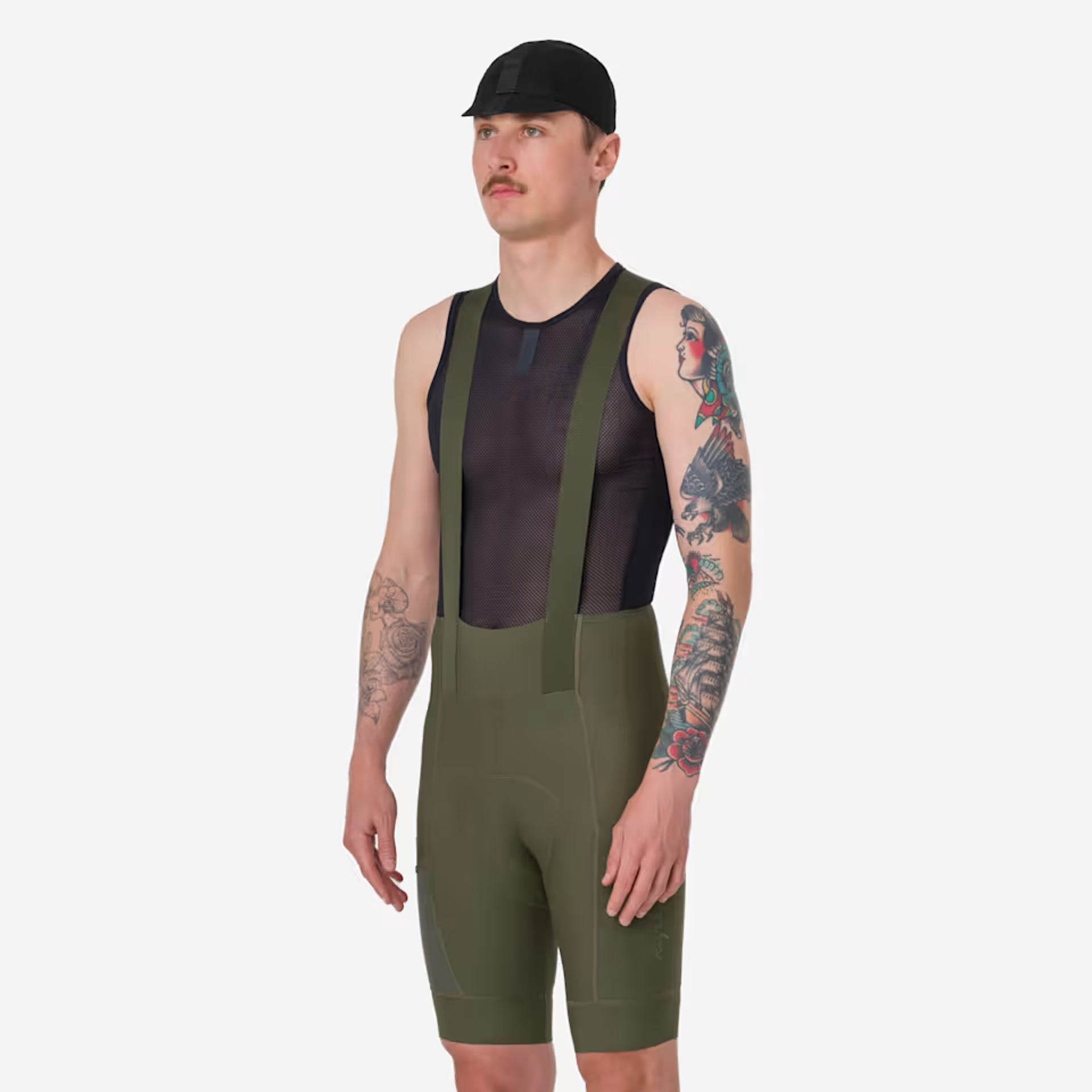 Rapha Mens Brevet Element Cargo Bib Shorts in Dark Green