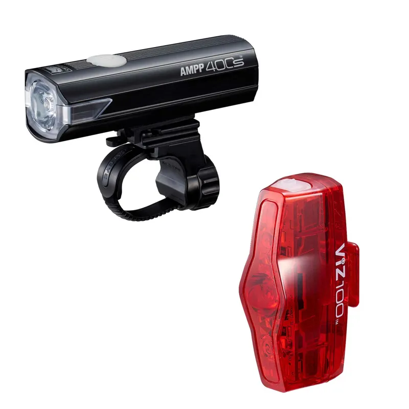 Cateye AMPP 400S and ViZ 100 Bike Light Set